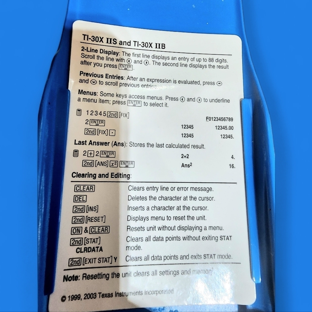 EUC Texas Instruments TI-30XIIS Dual-Line Display Scientific Calculator in Blue - Picture 5 of 5
